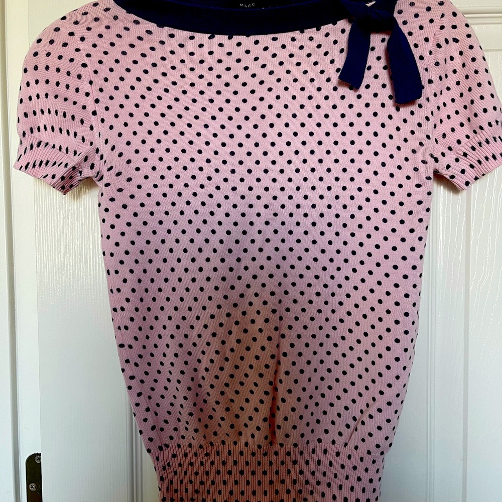 Marc Jacob pink polka dot cotton top XS